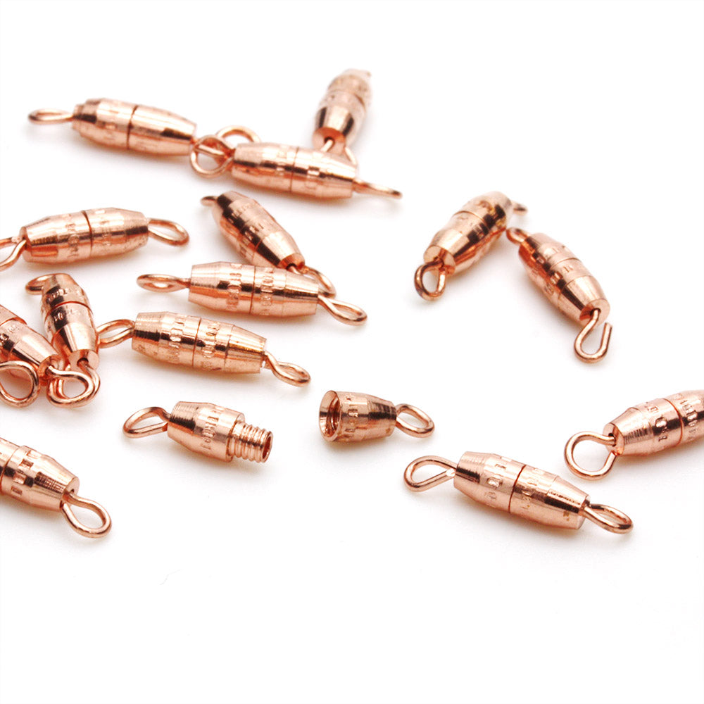 Screw Clasp Rose Gold Plated 11x3mm - Pack of 50