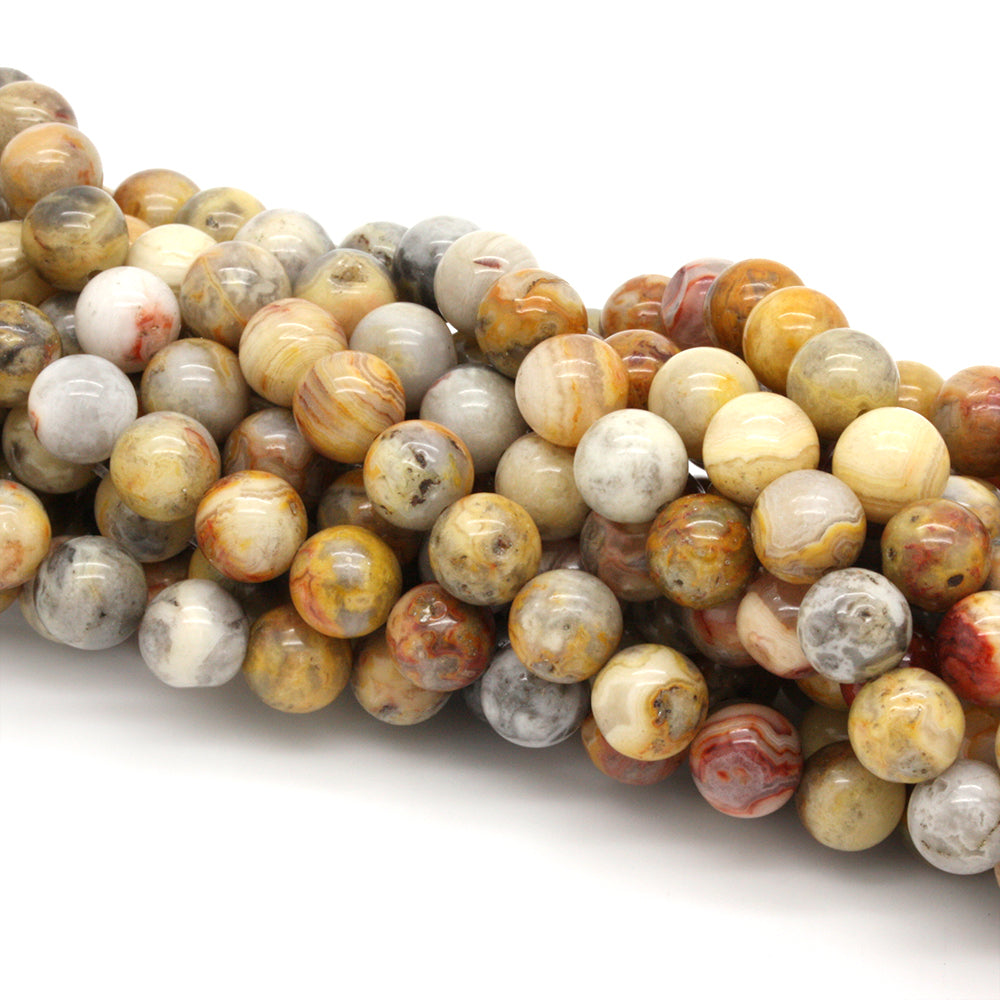 Crazy Lace Agate Round Beads 8mm - 35cm Strand