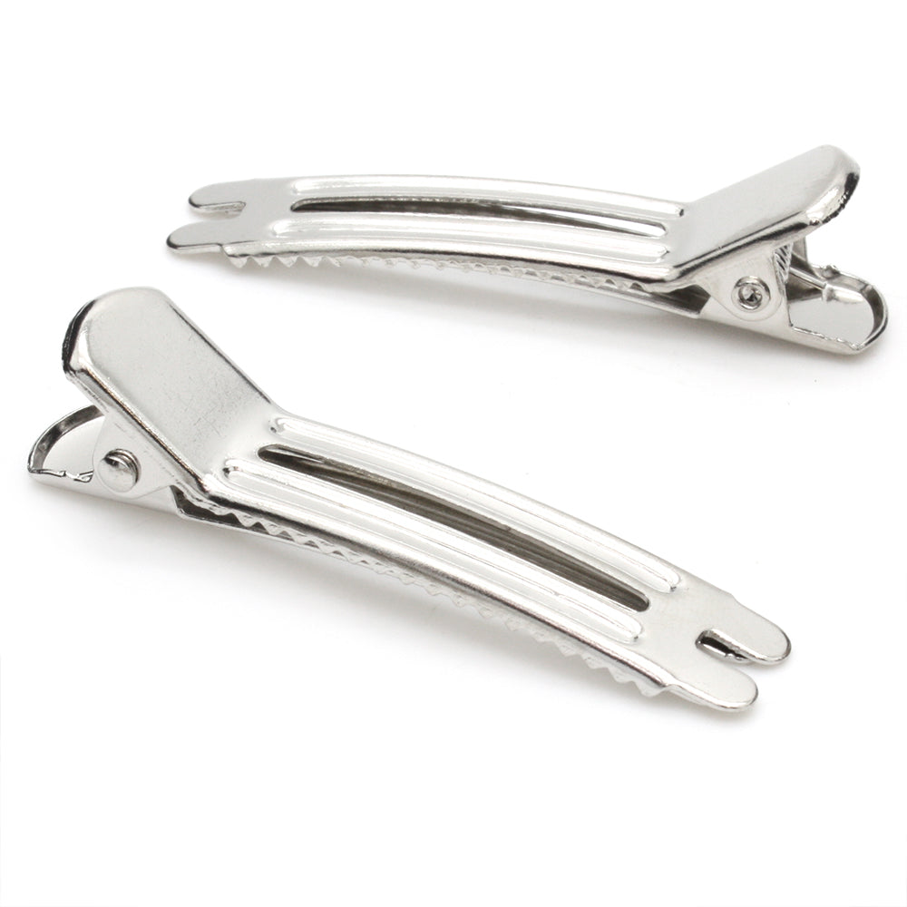 Hair Clip Silver Plated Metal 47x10mm-Pack of 20