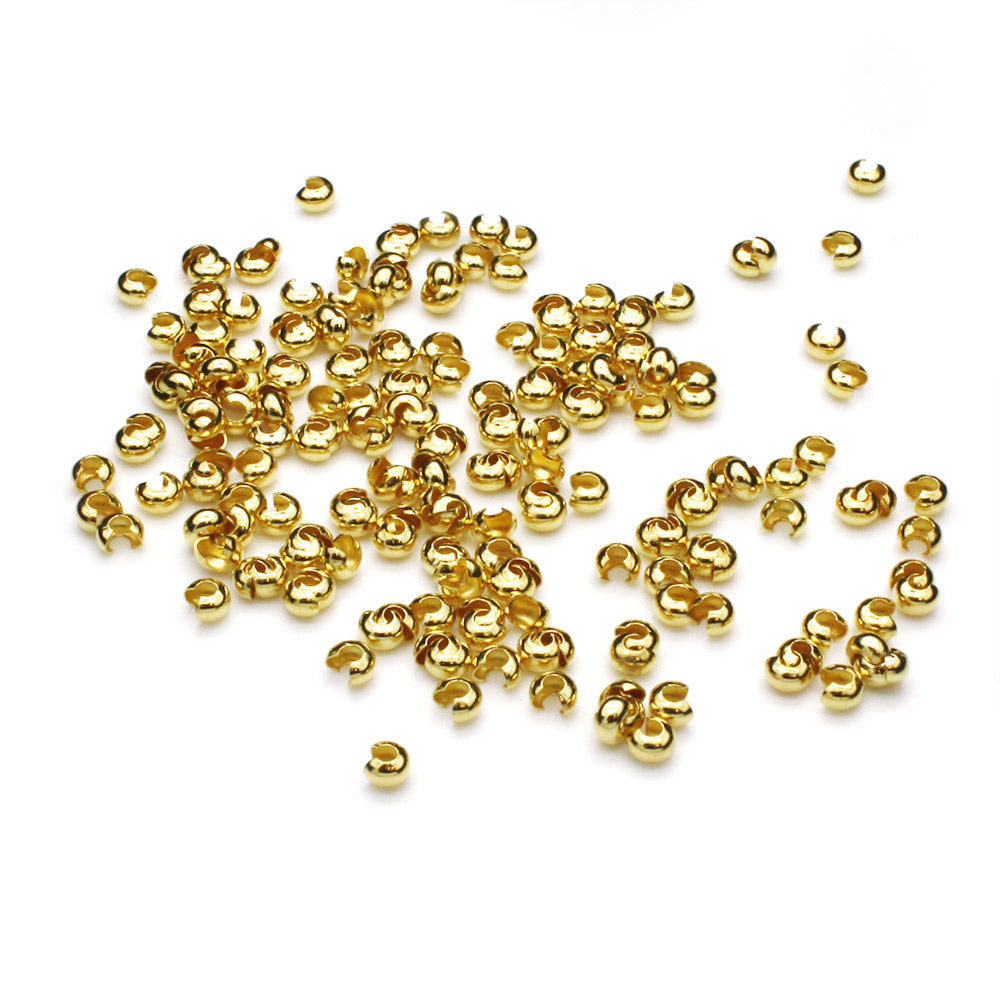 Crimp Cover Gold Plated 3mm-Pack of 200