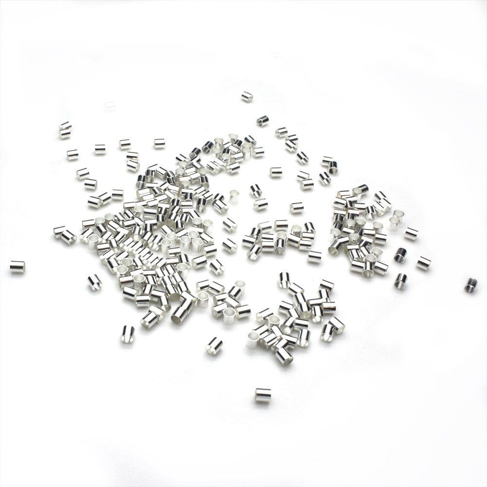 Crimp Tube Multi Strand Silver Plated 3x3mm-Pack of 100