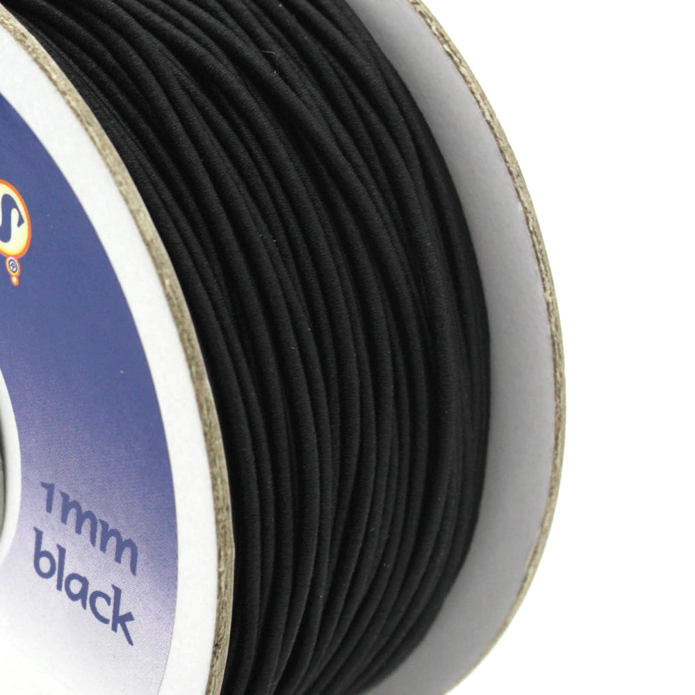 Coloured Elastic Black 1mm - Reel of 50m