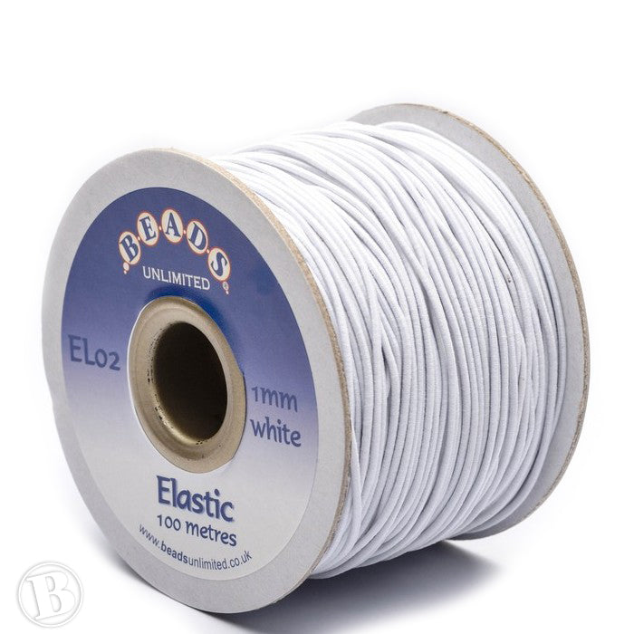 Coloured Elastic White Elastic 1mm-Pack of 100m