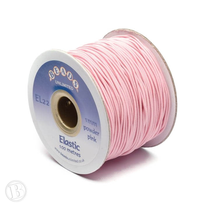 Coloured Elastic Pale Pink Elastic 1mm-Pack of 100m