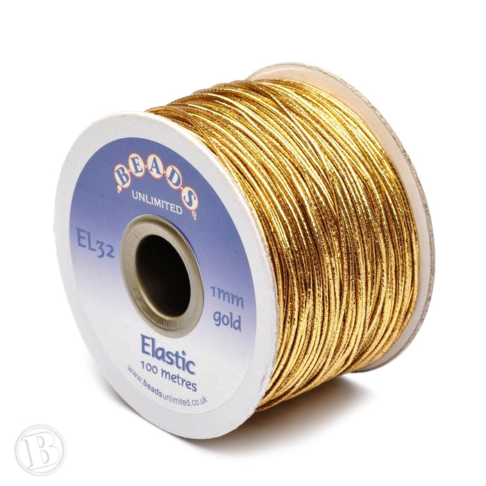 Metallic Elastic Gold Elastic 1mm-Pack of 100m