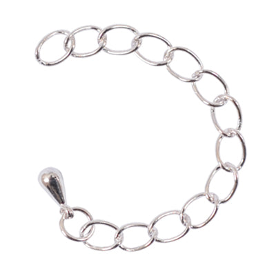 Extension Chain Silver Plated Metal 4x60mm-Pack of 10