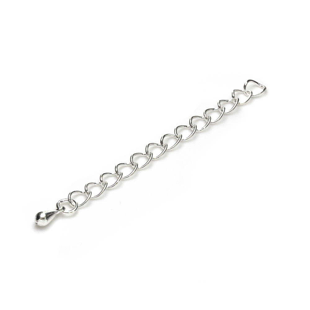 Extension Chain Silver Plated Metal 4x60mm-Pack of 10