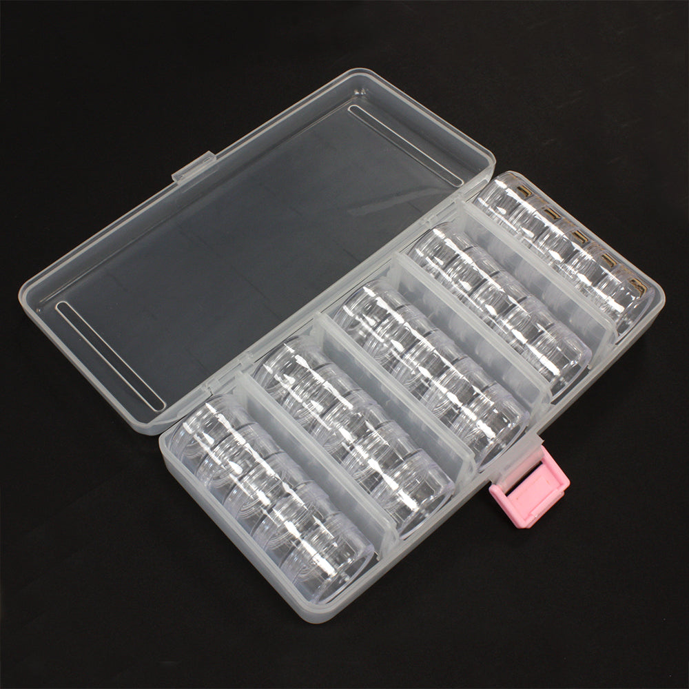 18.5x8.5cm Clear Box with 5 sets of 5 Small Stacking Jars - 1 Box