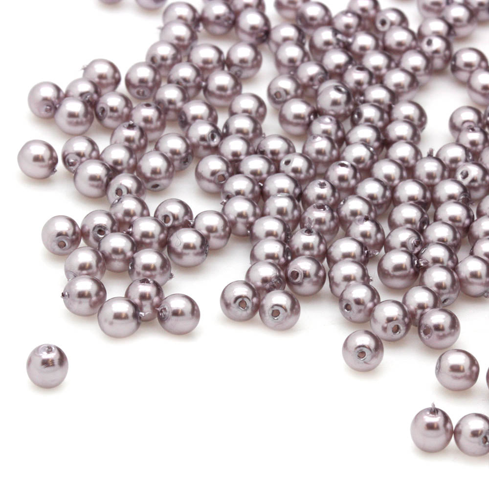 Pearl Dusky Mauve Glass Round 4mm-Pack of 200
