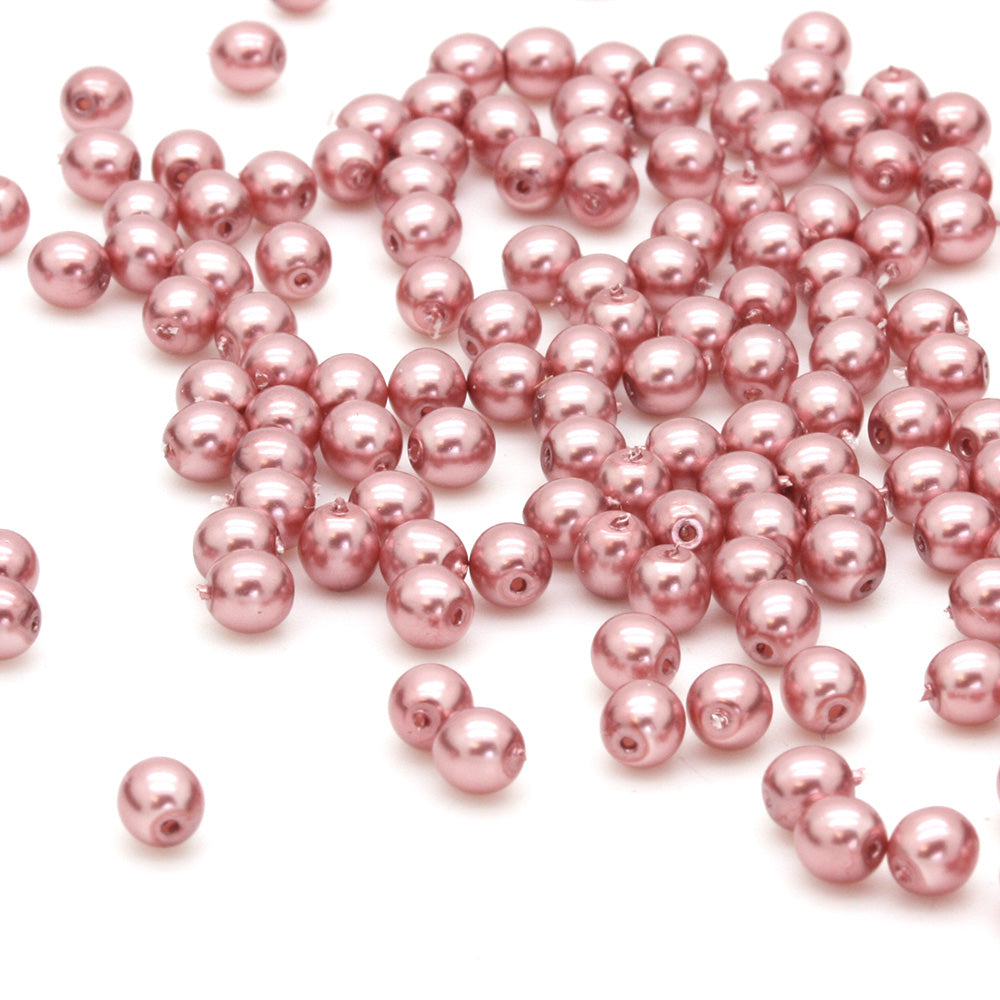 Pearl Dusky Pink Glass Round 4mm - Pack of 200