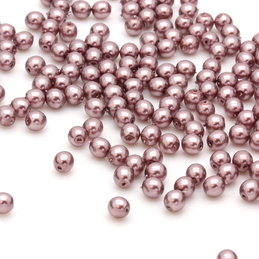 Pearl Mauve Glass Round 4mm - Pack of 200