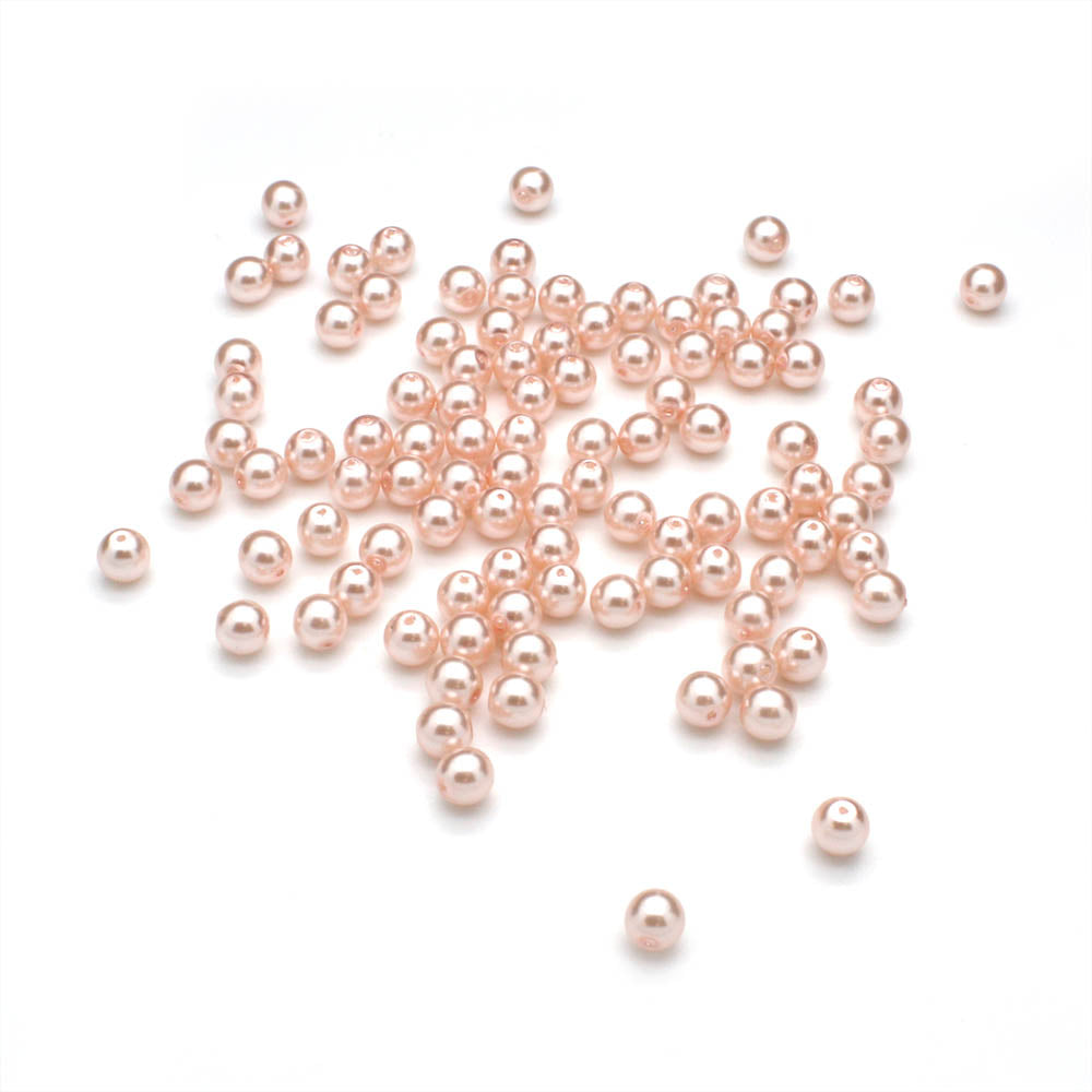 Pearl Pale Pink Glass Round 6mm-Pack of 100