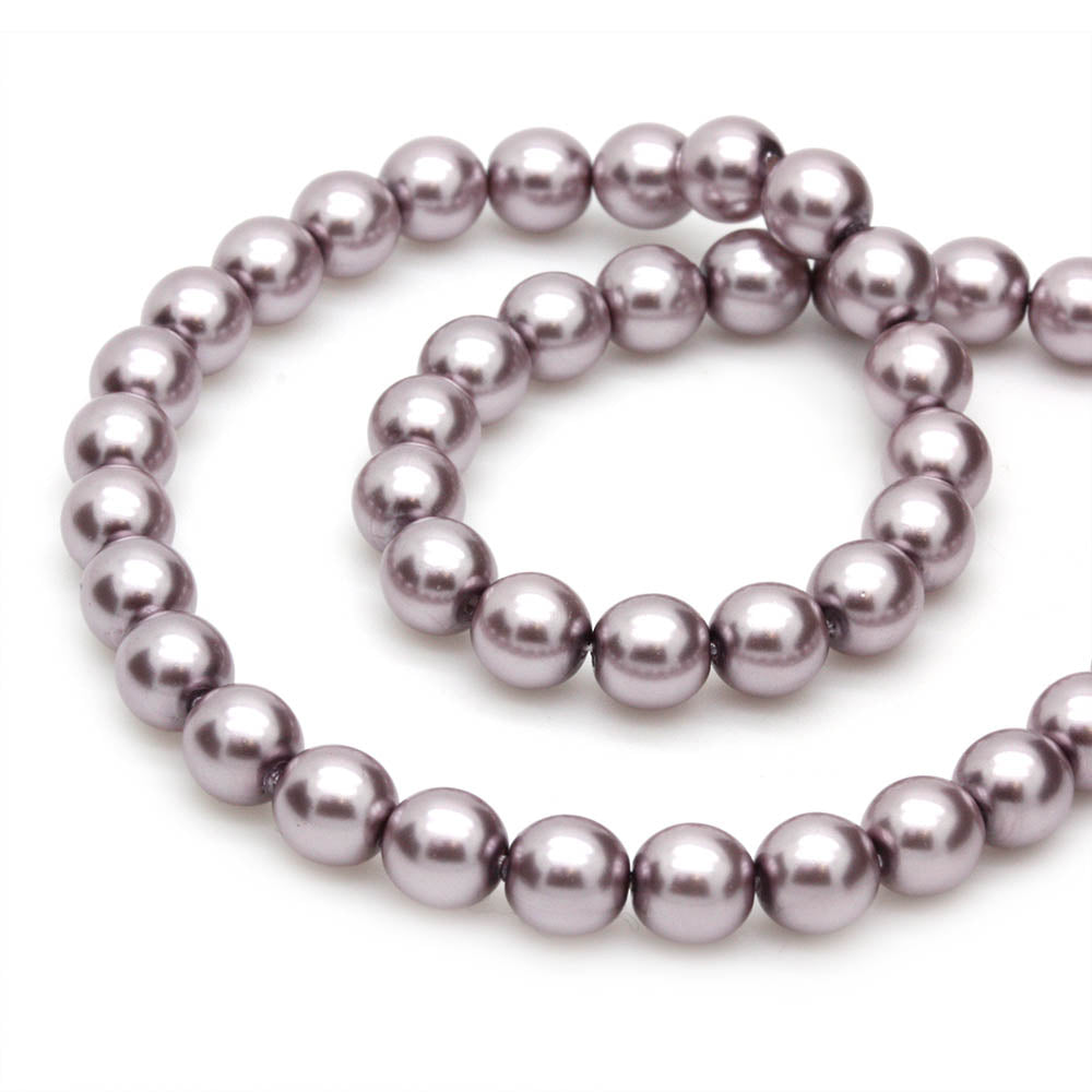 Pearl Dusky Mauve Glass Round 6mm-Pack of 100