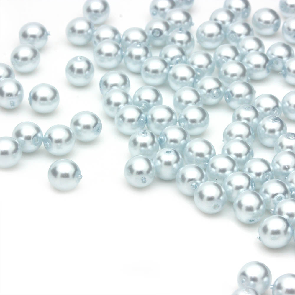 Pearl Pale Blue Glass Round 6mm-Pack of 100