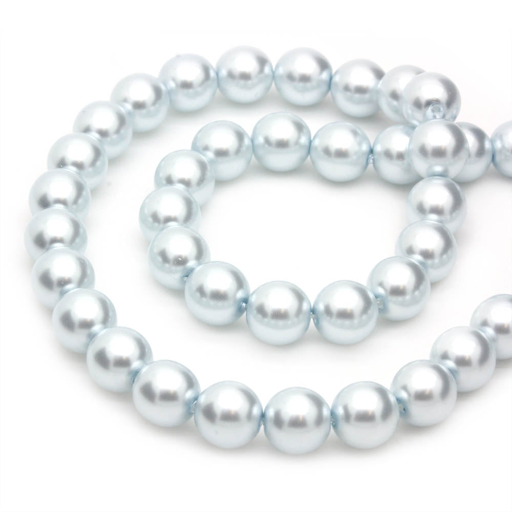 Pearl Pale Blue Glass Round 8mm-Pack of 50