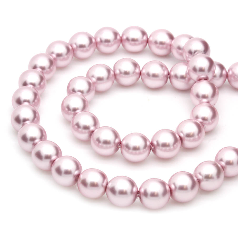 Pearl Barely Pink Glass Round 8mm-Pack of 50