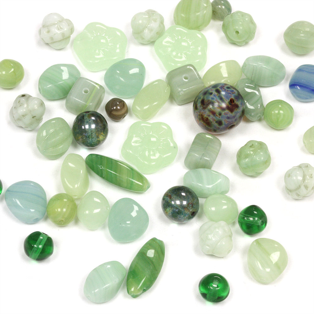 Pressed Glass Mix Jade - Pack of 50g