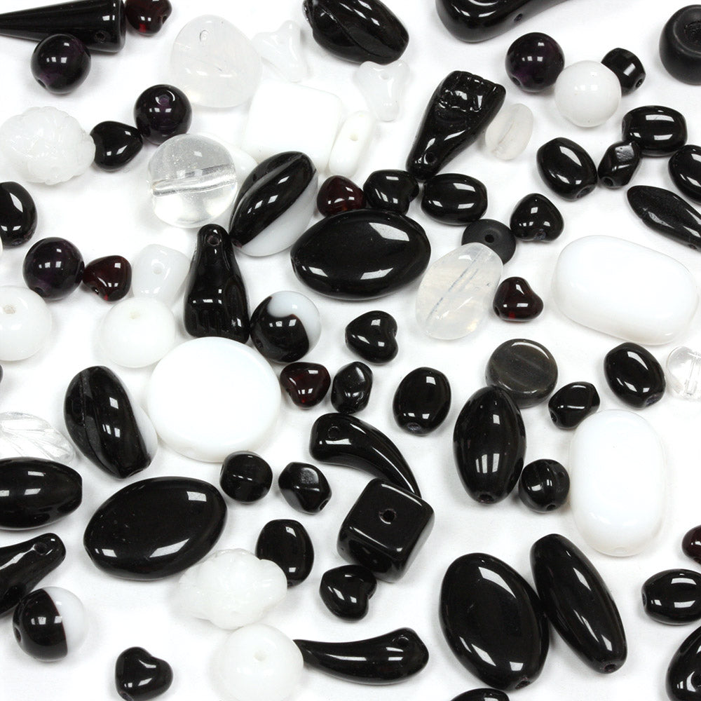 Pressed Glass Mix Black and White - Pack of 50g