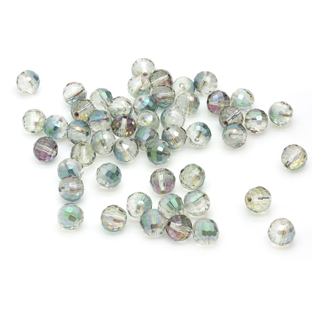 Smoky AB Faceted Rounds 8mm - Pack of 50
