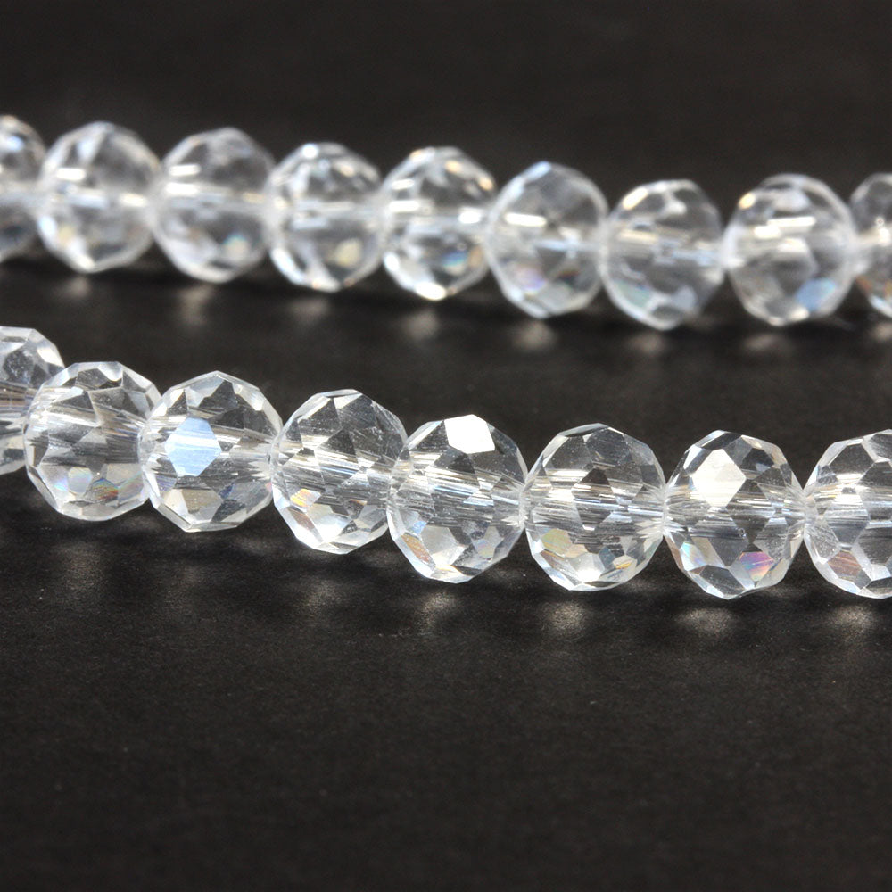 Faceted Rondelle 4x6mm Clear 4x6mm - 1 string