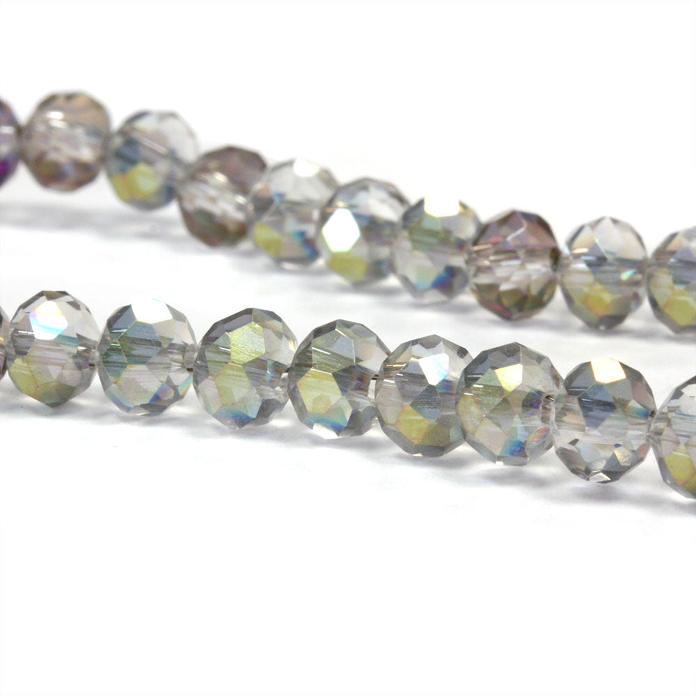 Faceted Rondelle 4x6mm Clear Palest Blue 4x6mm - 1 string