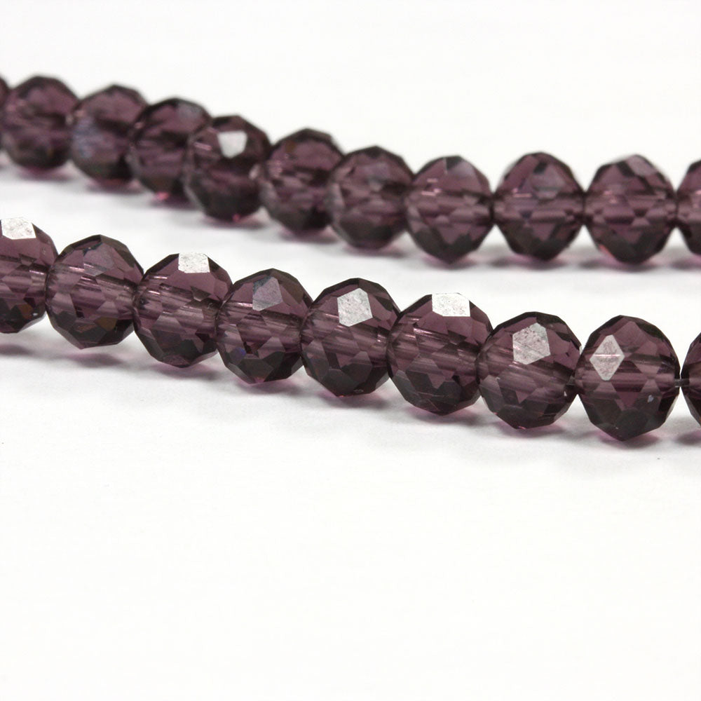 Faceted Rondelle 4x6mm Purple 4x6mm - 1 string