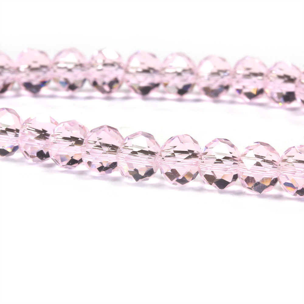 Faceted Rondelle 4x6mm Pale Pink 4x6mm - 1 string