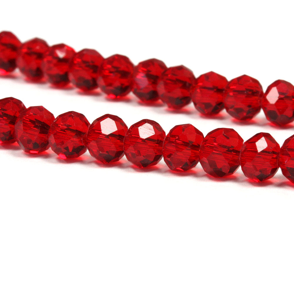 Faceted Rondelle 4x6mm Dark Red 4x6mm - 1 string