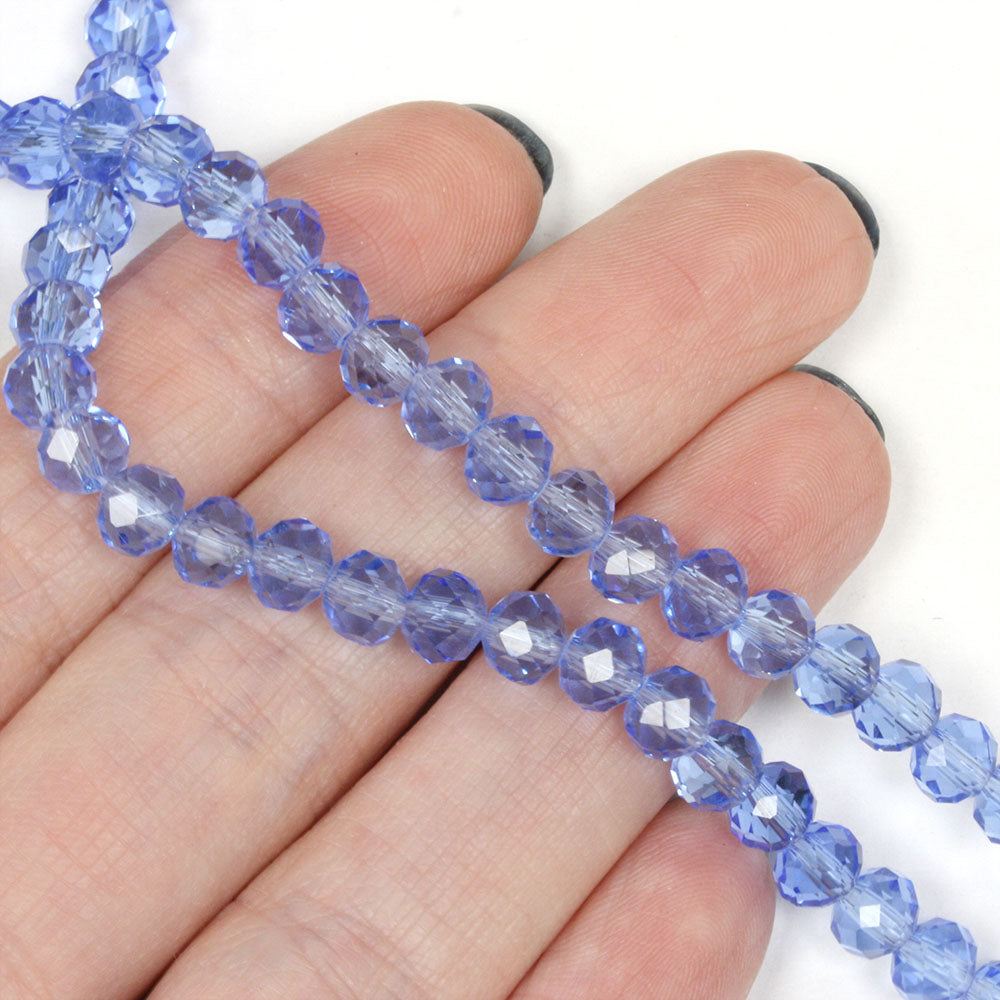 Faceted Rondelle 4x6mm Pale Blue 4x6mm - 1 string