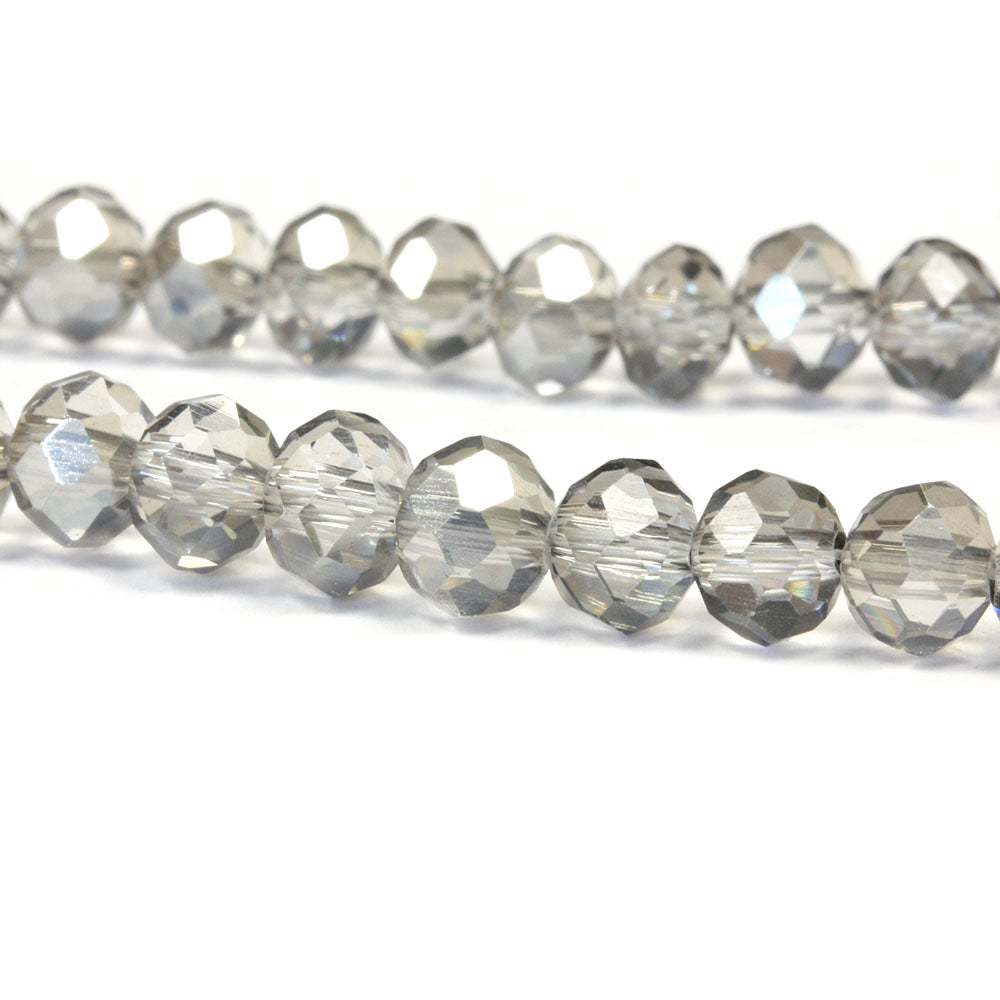 Faceted Rondelle 4x6mm Pale Grey 4x6mm - 1 string