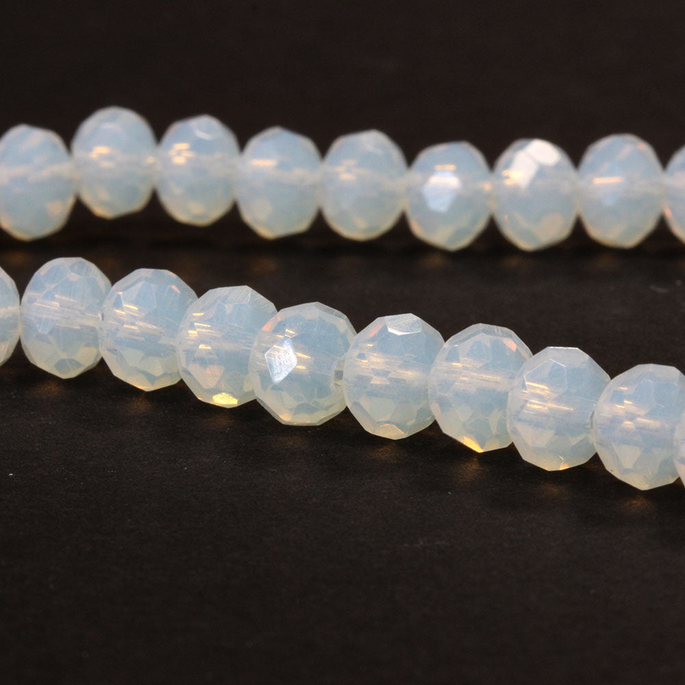 Faceted Rondelle Opal 4x6mm Clear 4x6mm - 1 string