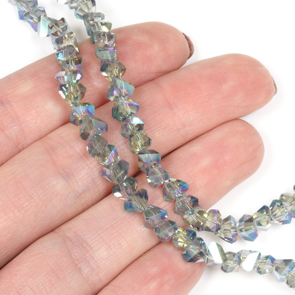 Pyramid Glass Beads 5mm Vitrail Medium - 1 string