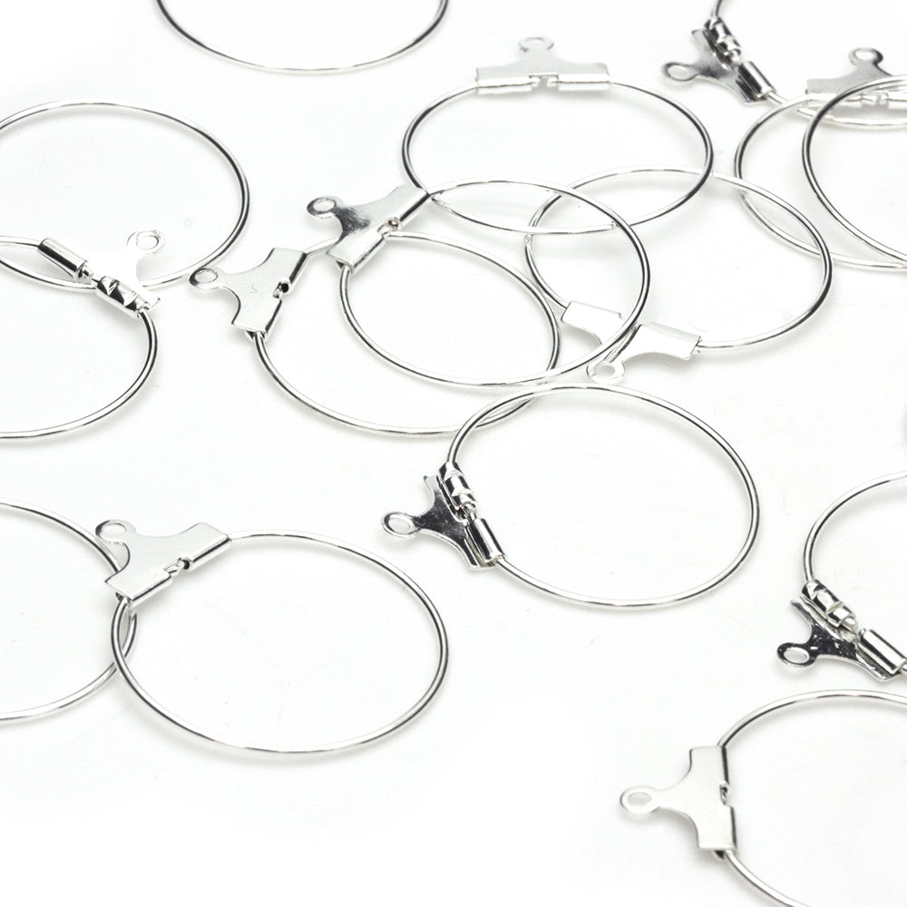 Hanging Hoop Small Silver Plated 20mm-Pack of 50