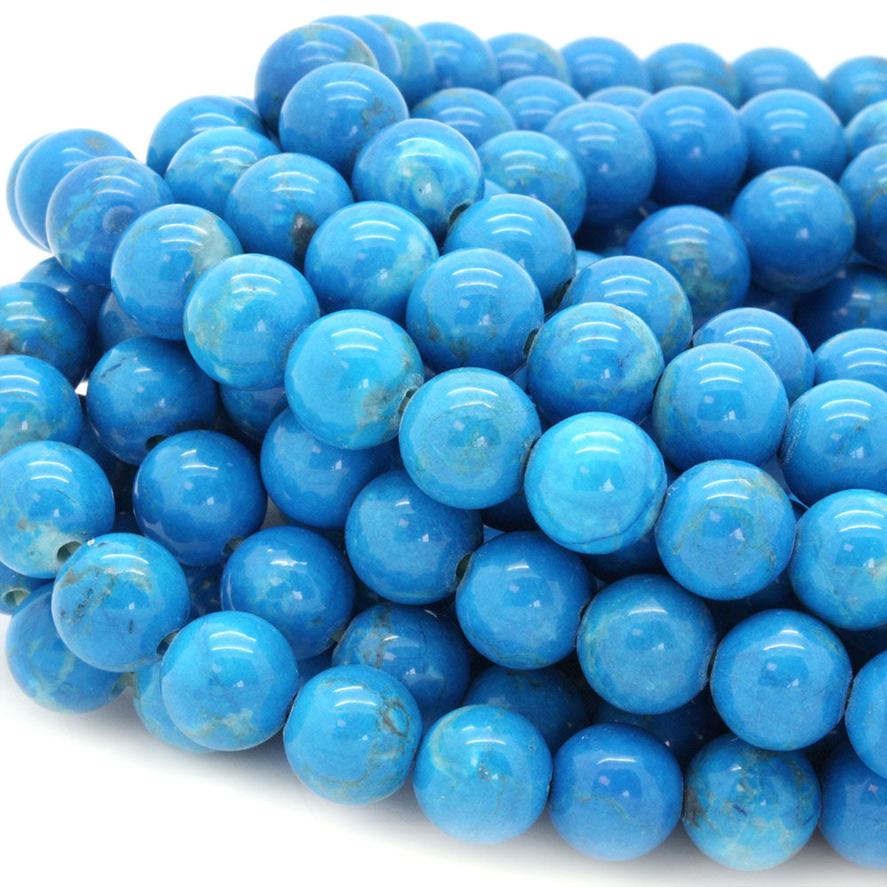 Dyed Howlite Round Beads Turquoise 8mm - String of 35cm