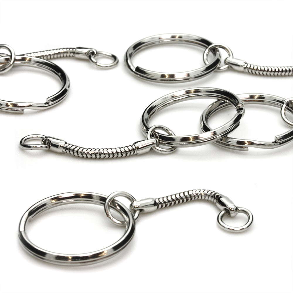 Key Ring Silver Plated Metal 30mm-Pack of 20