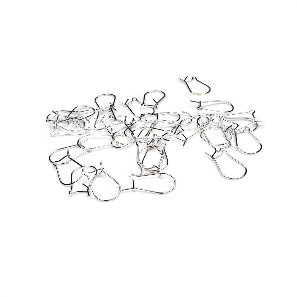 Kidney Wire Silver Plated Metal 10x15mm-Pack of 50