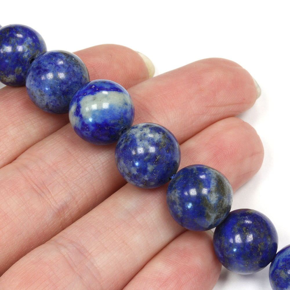 Natural Lapis Lazuli Smooth Round Beads 12mm - Strand of 35cm