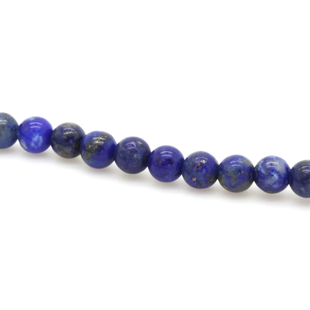 Natural Lapis Lazuli Smooth Round Beads 4mm - Strand of 35cm