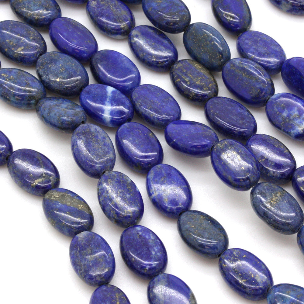 Natural Lapis Lazuli Oval Beads 8x12mm - Strand of 35cm