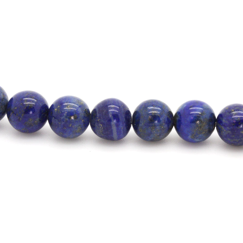 Natural Lapis Lazuli Smooth Round Beads 8mm - Strand of 35cm