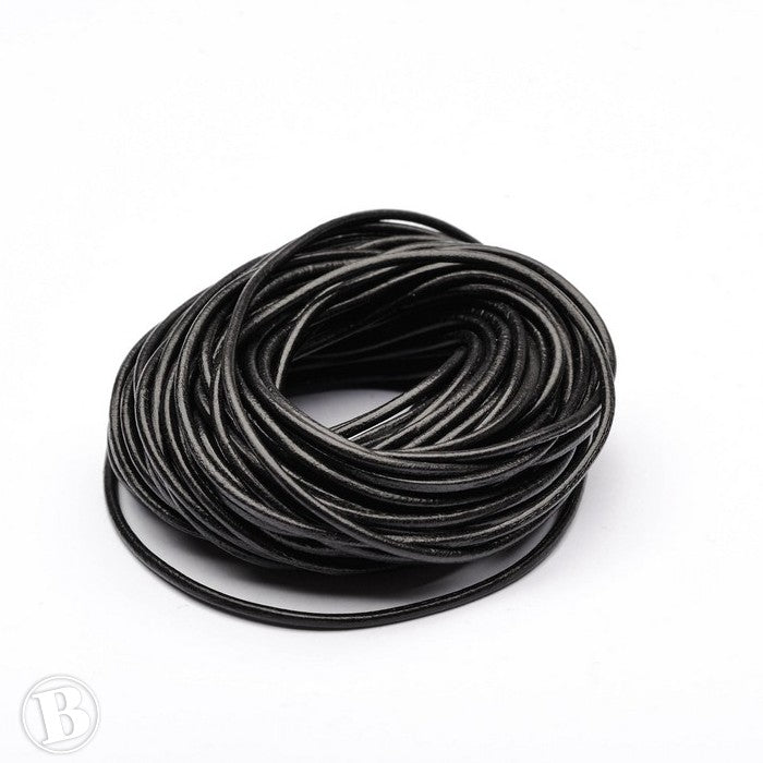 Thong Black Leather 1.5mm-Pack of 10m