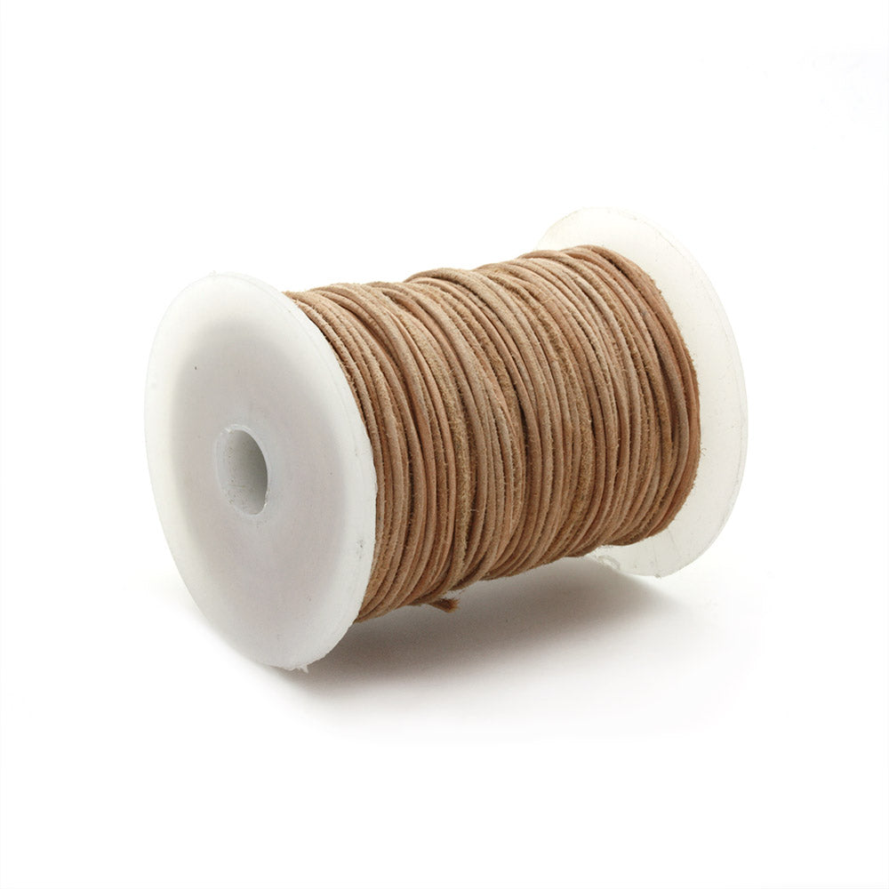 Thong Natural Leather 1mm-Reel of 50m