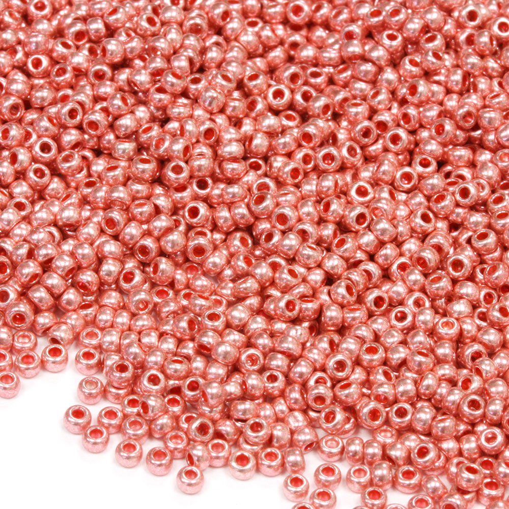 Czech Metallic Rose Pink Rocaille/Seed 11/0-Pack of 50g