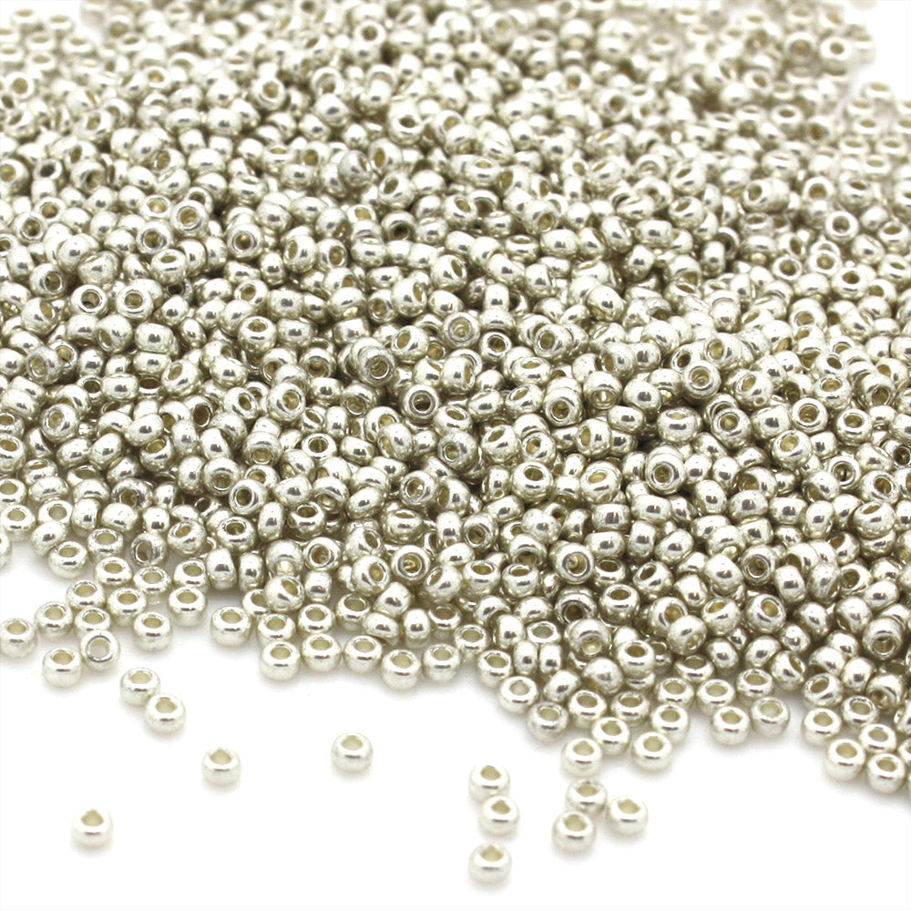 Czech Silver Metallic Rocaille/Seed 11/0-Pack of 50g