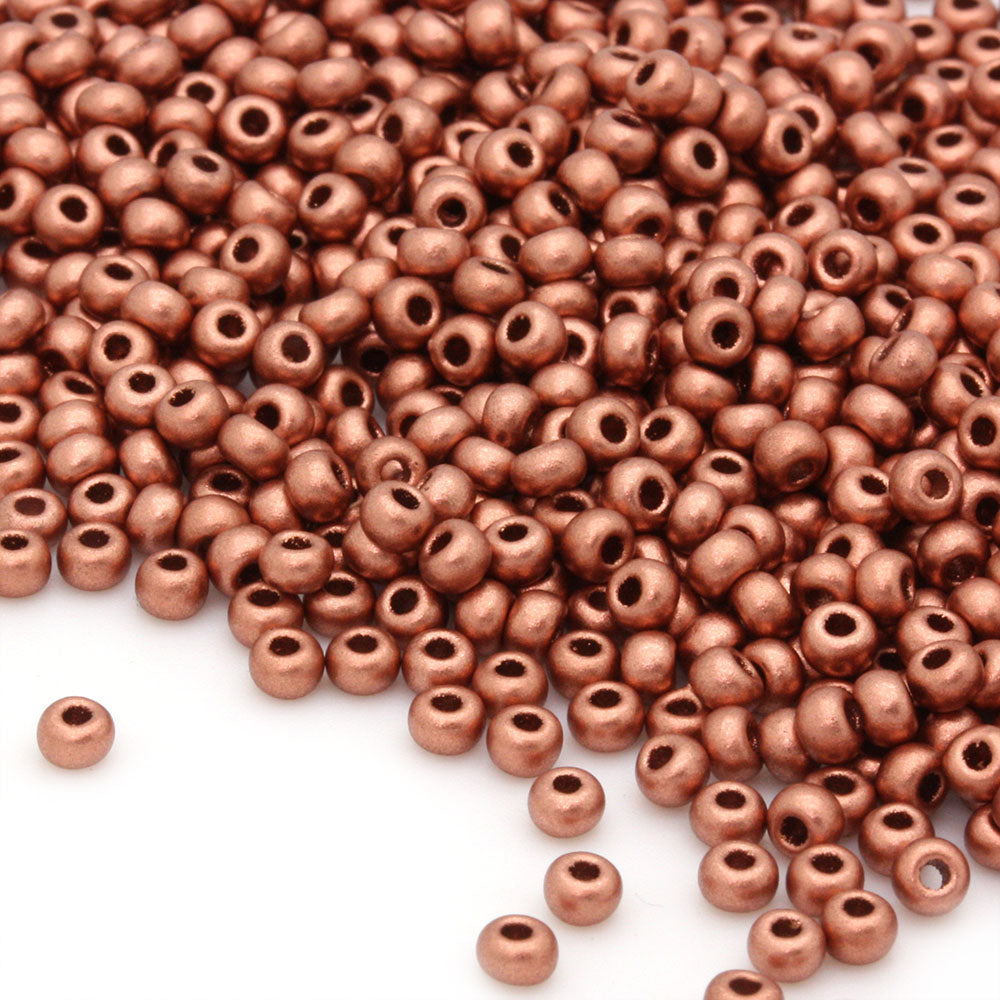 Czech Matte Metallic Copper Rocaille/Seed 8/0 - Pack of 50g