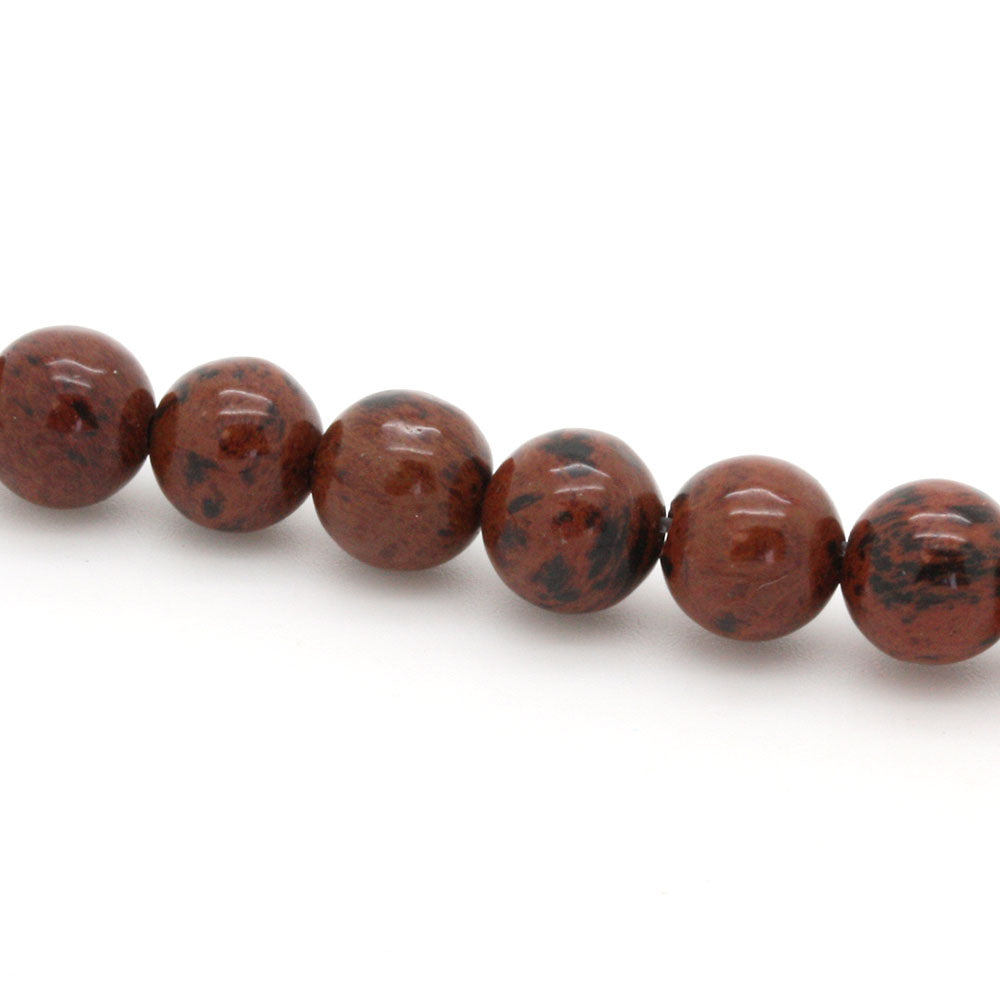 Mahogany Obsidian Round Beads 8mm - String of 35cm