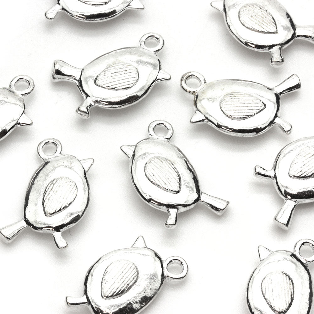 Robin Silver Plated 20x12mm - Pack of 10
