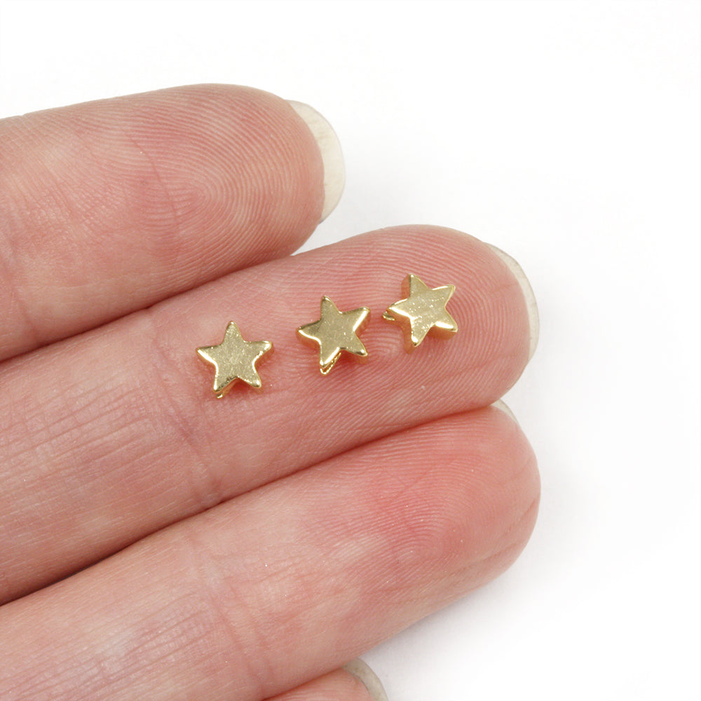 Chunky Star Spacer Bead Gold Plated 5mm - Pack of 10