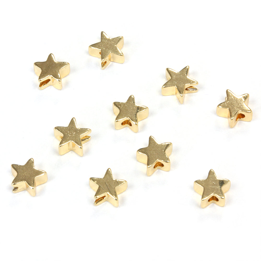Chunky Star Spacer Bead Gold Plated 5mm - Pack of 10