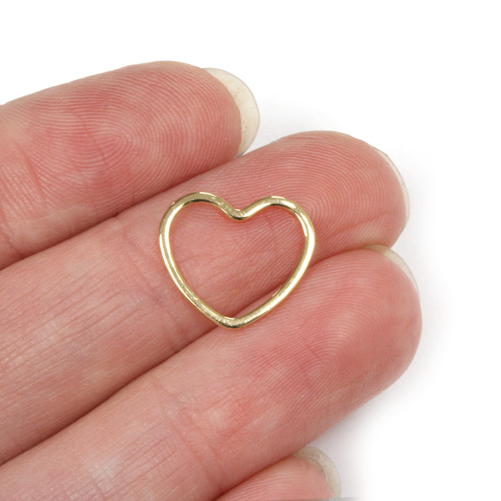 Open Heart Links Gold Plated 14x15mm - Pack of 10